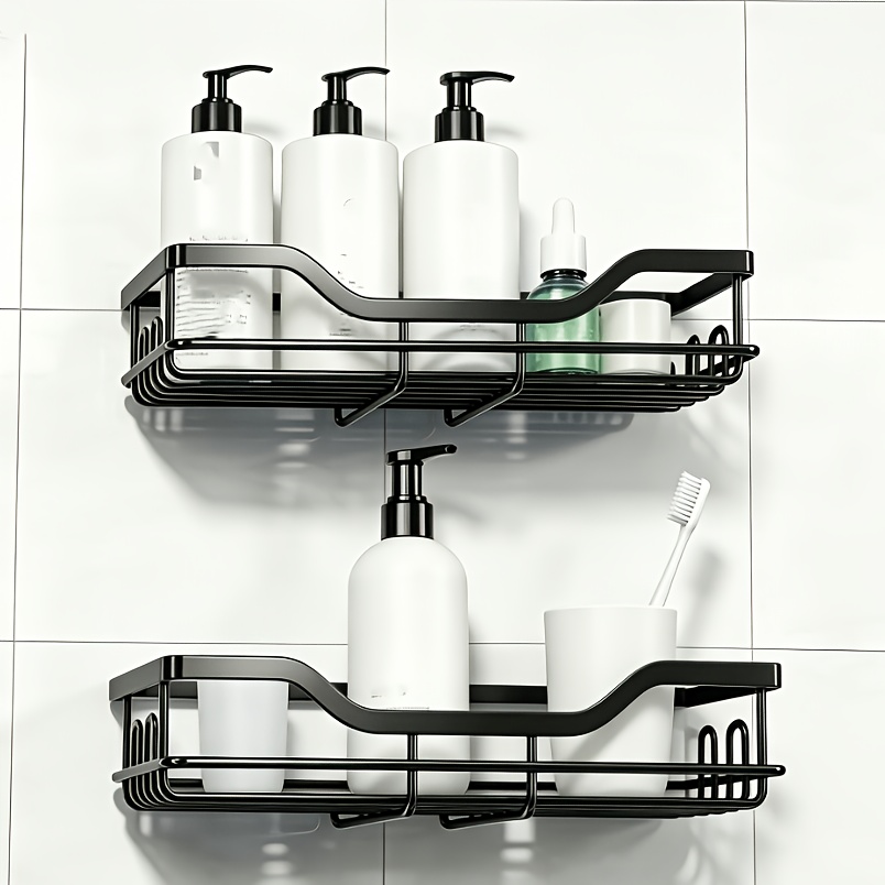 TEMU 2pcs Wall Mounted Bathroom Storage Shelf