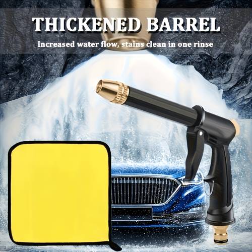 heavy duty high pressure washer gun with long handle a car wash towel ergonomic grip adjustable nozzle for car garden and home use professional and household without battery