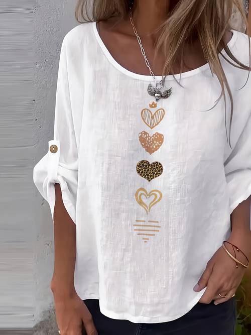elegant womens white long sleeve top with stylish button up shirt round neck design loose fit suitable for spring and summer casual summer wear button up top womens top