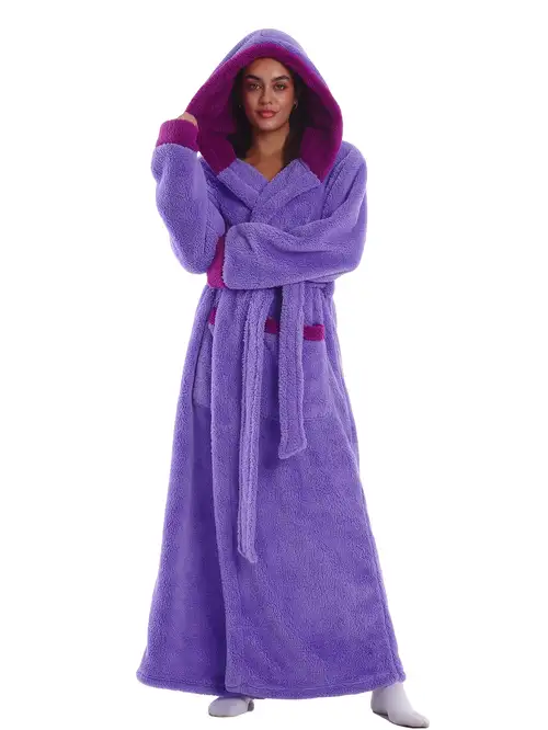 Carnival - Mother's Day - Winter Style - Plush Style - Warm - Women's Long Sleeve Loungewear Dress - Long Sleeve Hoodie, Indoor Bathrobe - Extended and Thickened Warm Gift - Side Pockets - Hooded - ... Carnival - Mother's Day - Winter Style - Plush Style - Warm - Women's Long Sleeve Loungewear Dress - Long Sleeve Hoodie, Indoor Bathrobe - Extended and Thickened Warm Gift - Side Pockets - Hooded - ...