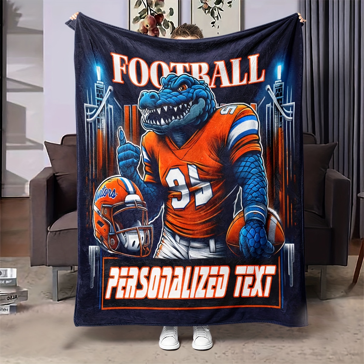 

Custom Football Team Name Blanket - Warm And Comfortable Fleece Throw - Suitable For All Seasons - Perfect Fans