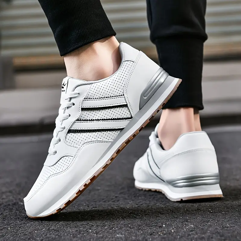 mens classic sneakers non slip lace up low top comfy for outdoor activities walking jogging hiking details 2