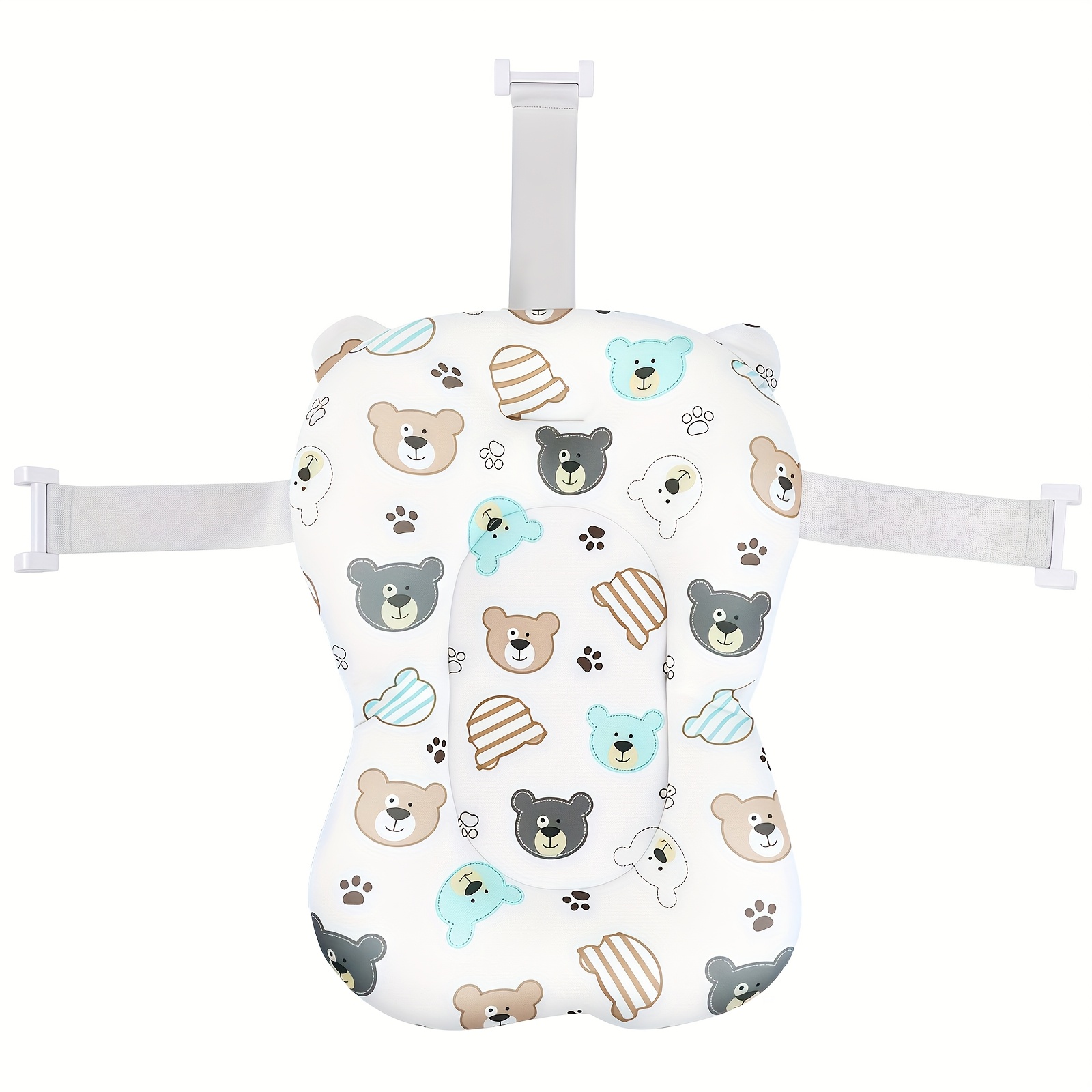 1pc Cartoon Pattern Baby Bath Support Pad, Soft Comfortable Bathtub Mat, Adjustable Anti-slip Design Bath Mat, Suitable For 0-12 Months Newborns