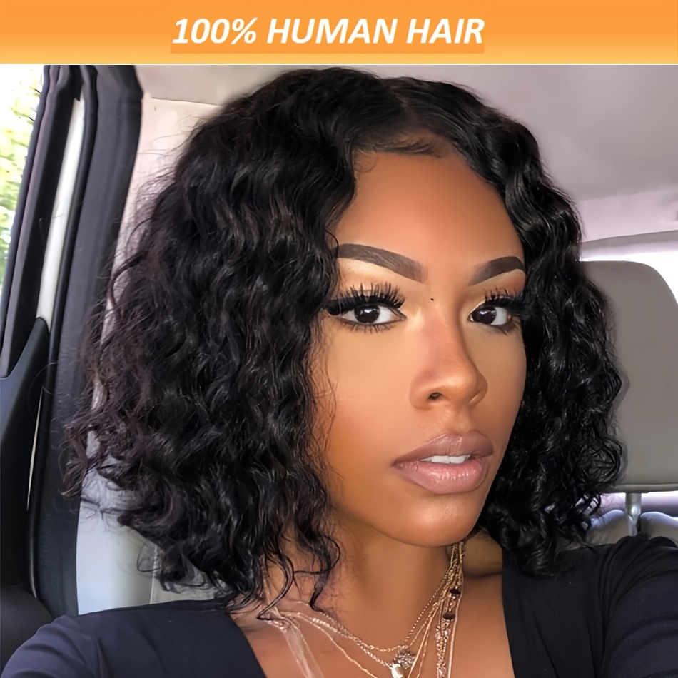 

Chic 10" Loose Wave Bob Human Hair Wig For Women - Pre- With Baby Hair, Natural Hairline, 4x4 Lace Closure, 150% Density