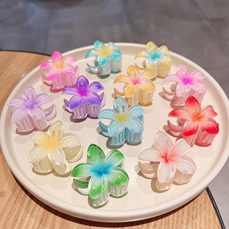 

Sweet Candy-colored Flower Shaped Hair Grab Clips, Cute & Simple Style, Perfect For Everyday Wear