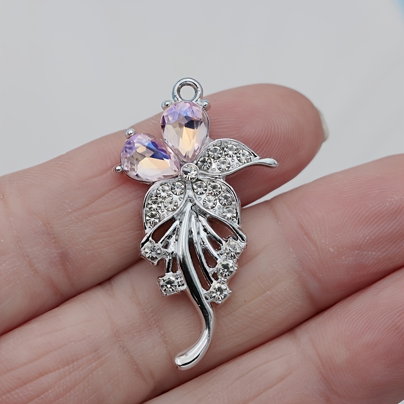 10pcs Dazzling Flower Pendant Mix for Jewellery Making