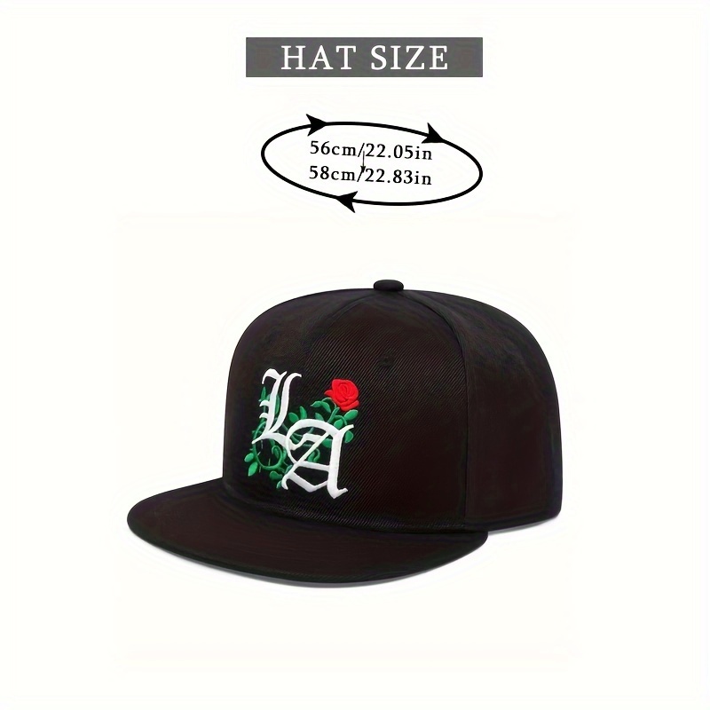 Gothic La Embroidery Baseball Trendy Rose Hip Hop Black - Temu