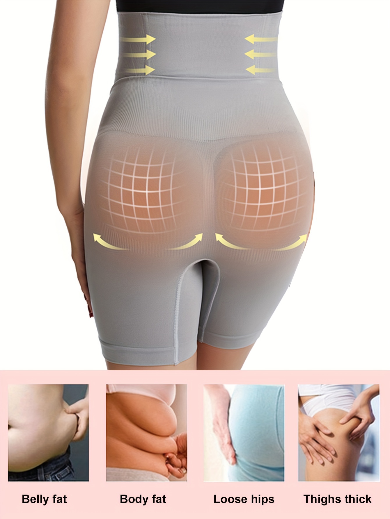 Short de yoga gainant taille haute pour femme, sous-vêtement amincissant sans couture à large ceinture détails 1