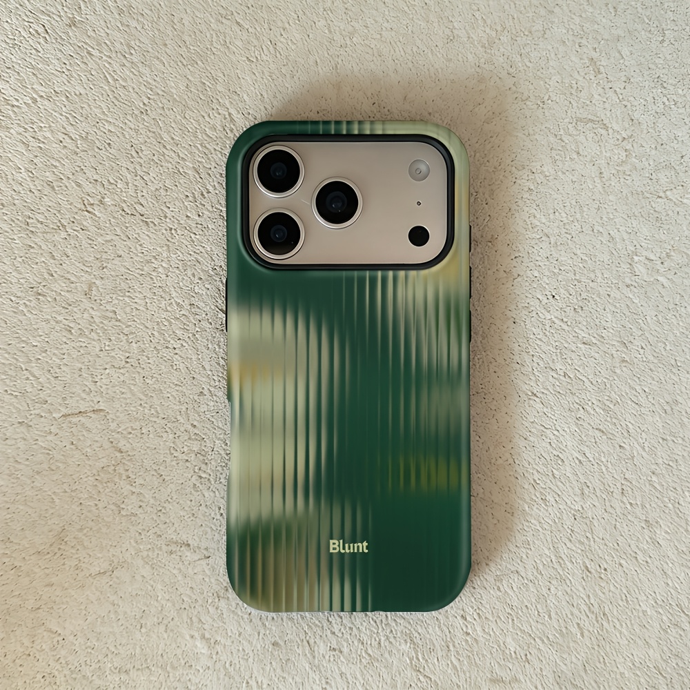 Image of Phone Case: 2d Printed Dark Green Texture Phone Case Suitable For Iphone 17 16 16e 15 14 13 12 11 Pro Max Xr Xsmax 8 7 Plus Hard Double-layer Back Cover