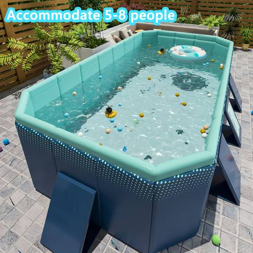 large foldable non inflatable backyard pool for adults durable pvc material easy setup and wear resistant design ideal for summer party holidays for entertainment and no
