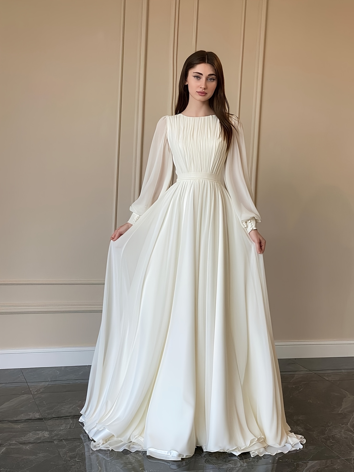 ivory and main mother of the bride dresses Anoola Ivory Mother of the Bride Dress with Gold Detail (D443) main image 0