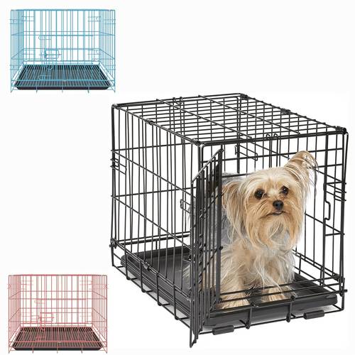 the 18 inch approximately 50cm crate is suitable for small dogs weighing than 10 approximately 4 5 kg it features a folding design with dividers a leak proof tray and a safety is portable and durable