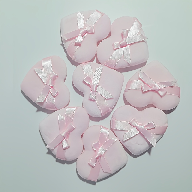 Bow Love Dry Makeup Puff Super Soft Short Powder Loose Makeup Puff Makeup Sponge Heart-shaped Makeup Appliance