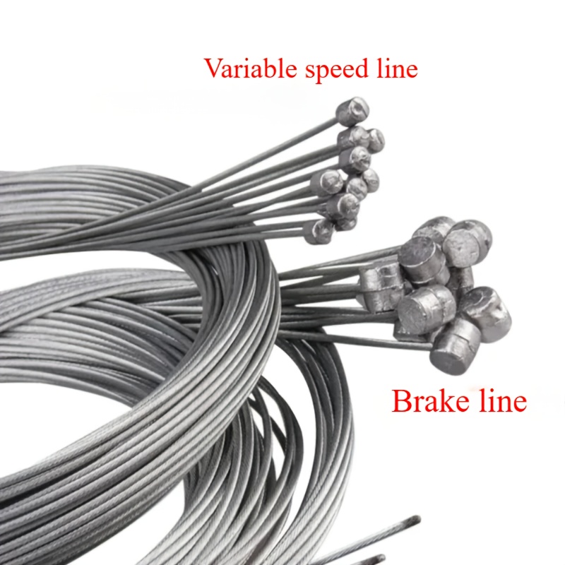 Image of 3pcs 78.74 Inch Stainless Steel Bicycle Shift And Brake Cable Set - Durable, Interchangeable Gear Cables For Mountain And Road Bikes, Stylish , Polished Surface, Bicycle Additions