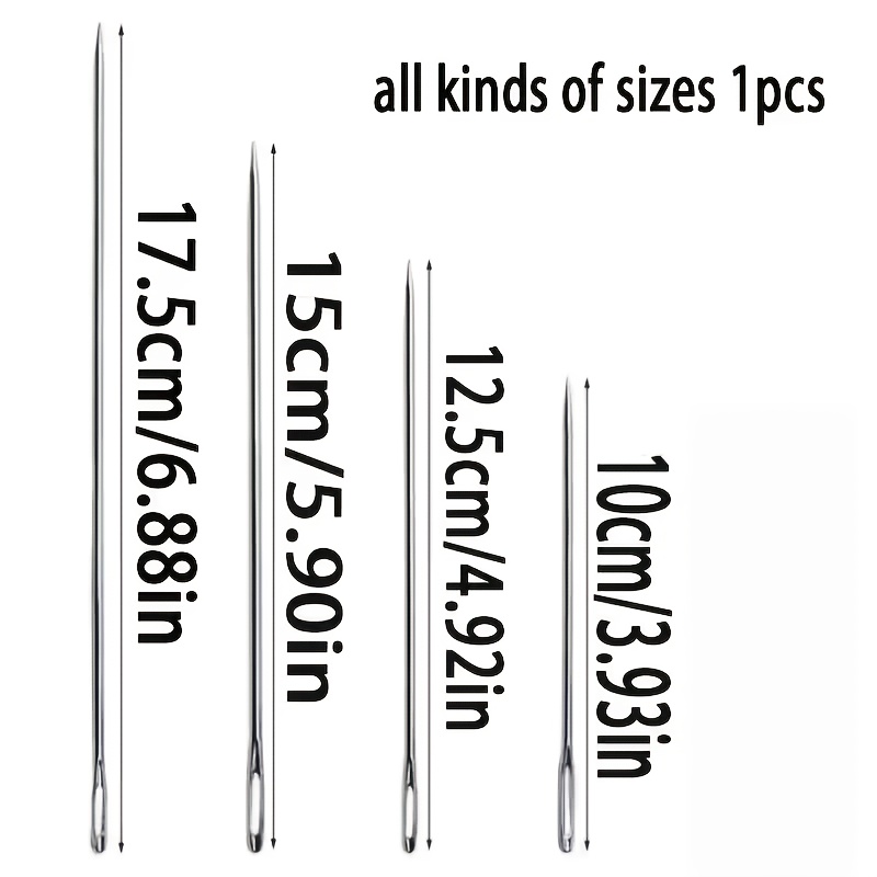 4pcs Sharp Extra Long Sewing Needles | Durable Stainless Steel Needles For Tying And , Sizes, Color