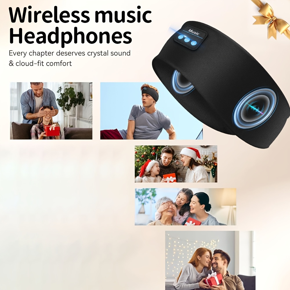 wireless wireless sleep headphones eye mask style soft 3 in 1 sleep headphones suitable for side sleepers with 12 hours of   time ultra thin wireless 5 3 features washable   with noise reduction Product details 4