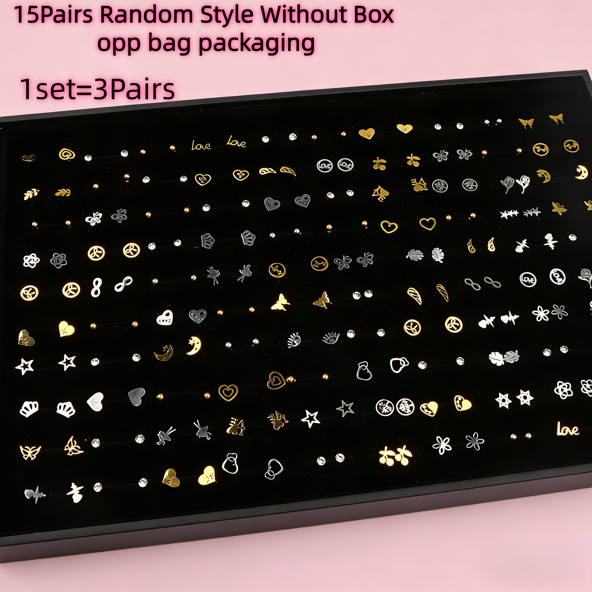 TEMU 15 Paires de Boucles d'Oreilles Clous en Acier Inoxydable pour Femmes, Tendance, Élégantes et Faciles à , Style Aléatoire Livré pour Cadeaux de