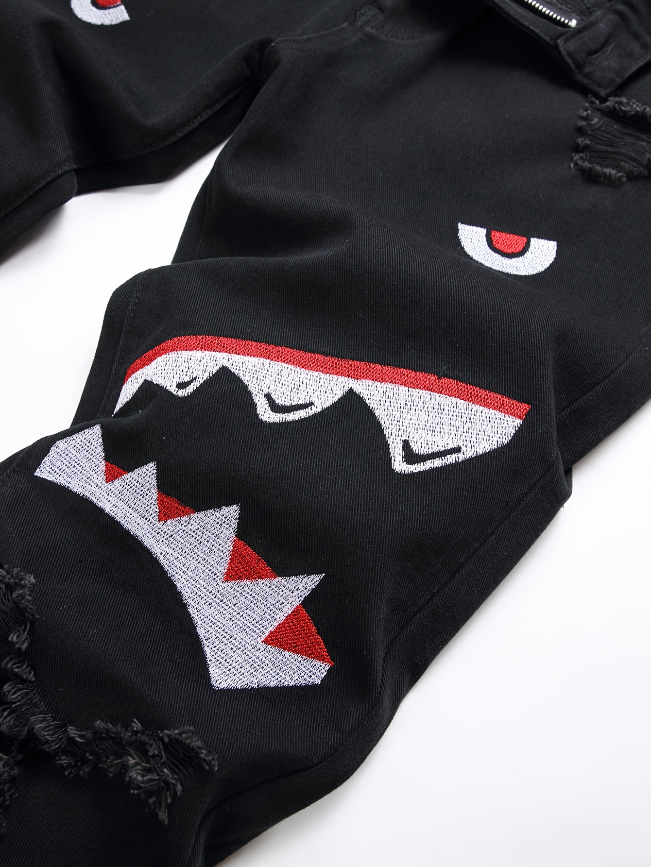 Shark Embroidery Cotton Hoodie
