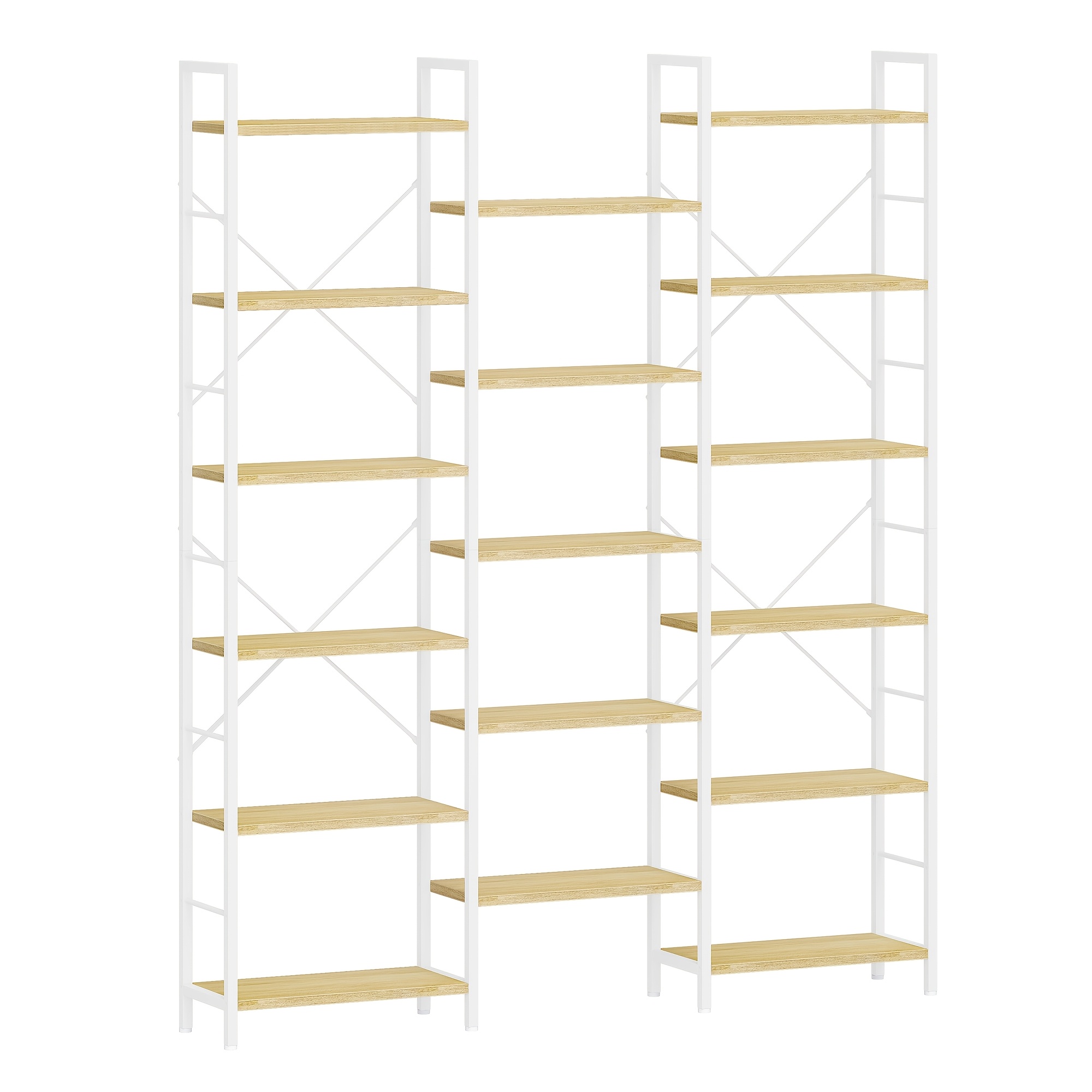TEMU Estantería de Niveles, Librero Vertical de 17 Capas, Distancia Ajustable, 24 × 152 × 186 cm, Estructura Metálica, Ideal para Sala, Dormitorio u