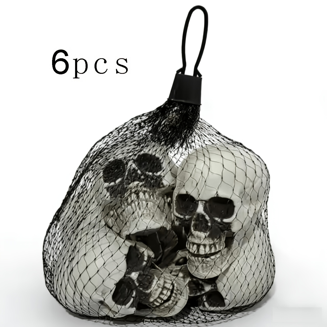 Image of 6pcs/pack Moving Chin Decorations With Moving Jawbone - Realistic Moving Suitable For Halloween, Spooky Themed Parties, Haunted, Plastic Figures For & Events (no Required)