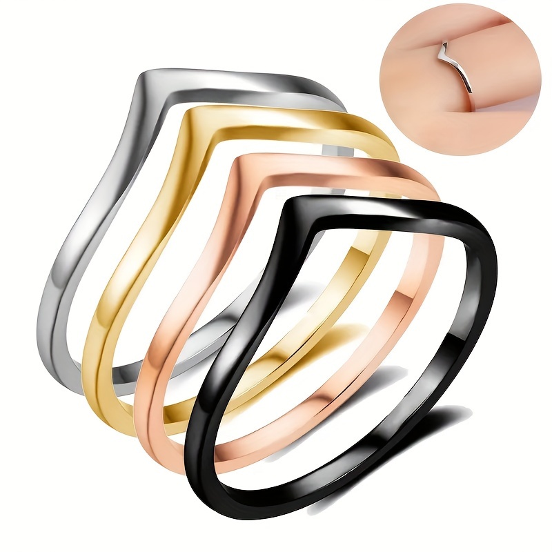 

Stylish Stainless Steel Stackable Ring For Women, Highly Polished And Hypoallergenic, Suitable For Daily Wear.