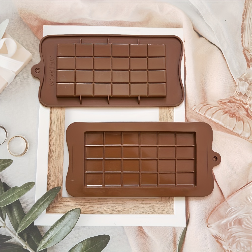 

2pcs Silicone Chocolate Bar Molds - Easy Clean, Durable Baking Tools For Perfect Chocolates & Candies Chocolate Molds Chocolate Silicone Mold