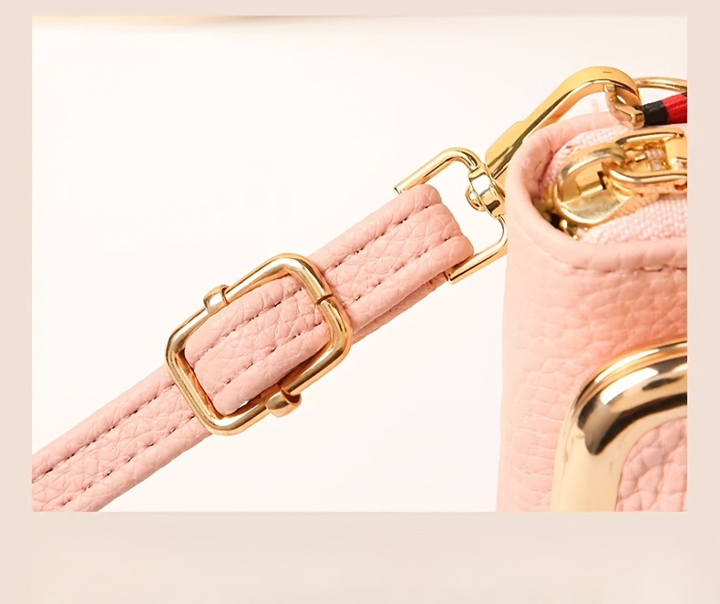 2024 new womens messenger bag korean fashion lychee pattern solid color embroidered single shoulder black red with adjustable strap   closure stain resistant polyester lining no printing   paint with operation   do not wash details 10