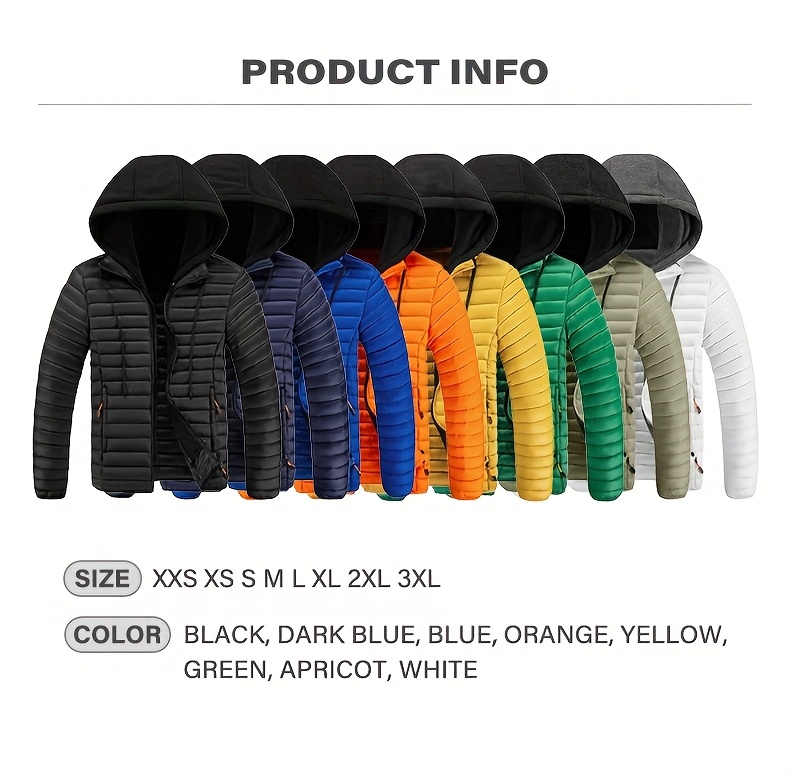 Men's Lightweight Quilted Hooded Jacket Style