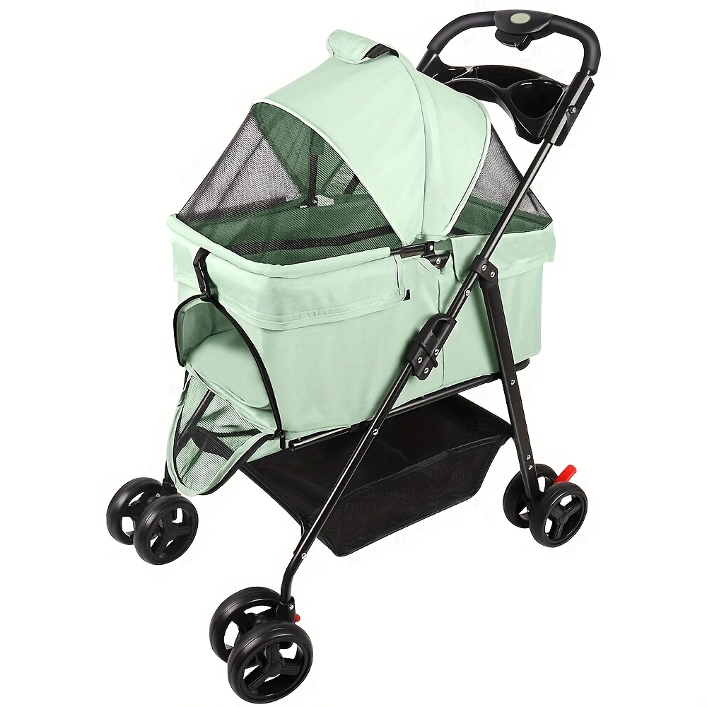 TEMU Dog Stroller, Cat Stroller, 4-wheel Pet Stroller, Foldable Pet Stroller, Foldable Dog Stroller, Suitable For Small Dogs And Elderly Dogs,