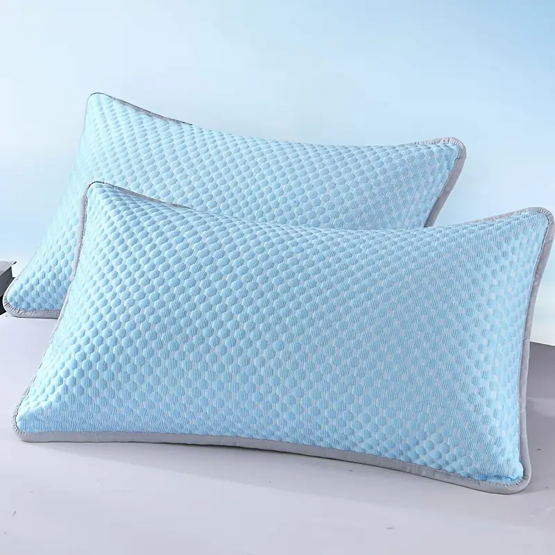 2pcs cooling pillowcases soft breathable 100 polyester bedding for light blue beige with elegant patterns machine washable Product details 4
