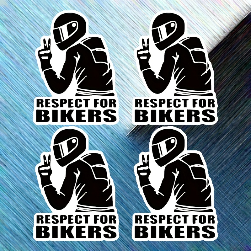 4-piece Motorcycle Rider Stickers - Self-adhesive, Suitable For Smooth Surfaces, Single Use, For Laptops, Car Bumpers, Windows, Toolboxes, Water Bottles, Etc