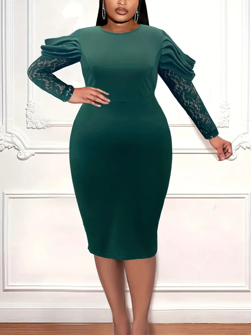 Long Sleeve Lace Stitching Bodycon Dress Long Sleeve Lace Stitching Bodycon Dress