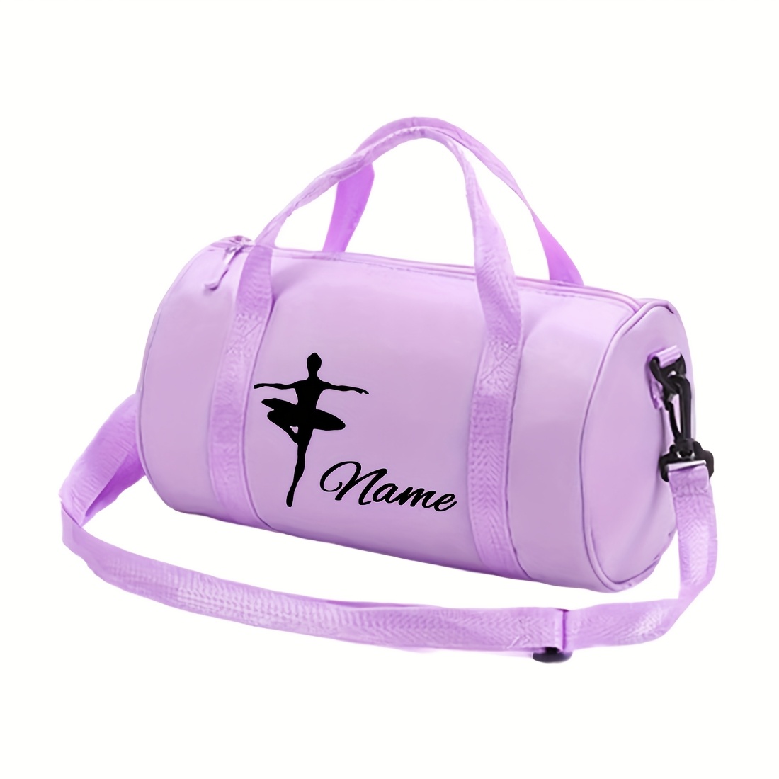 TEMU Personalized Dance Tote Bag - A Foldable Ballet Tote Featuring An Adjustable Shoulder Strap, Zip Closure, And Lining, This Durable Pink Bag Is