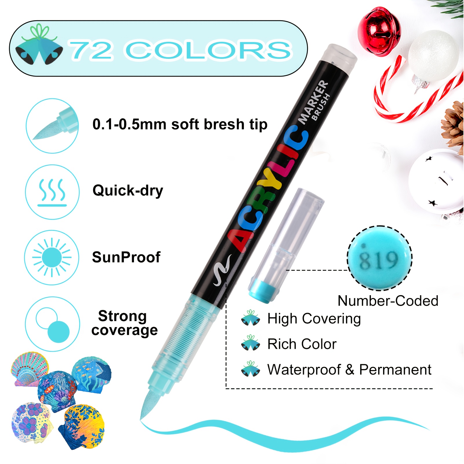 GUANGNA 288/168/120 Kleuren Rechte Vloeibare Acrylmarker Set, Nieuw Ontwerp voor Steenschilderen, Pompoen, Stenen, Canvas, Hout & Keramiek