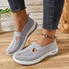 breathable lightweight hollow out sneakers for women slip on casual shoes with embroidery detailing plus size upper md sole for outdoor walking woven texture footwear