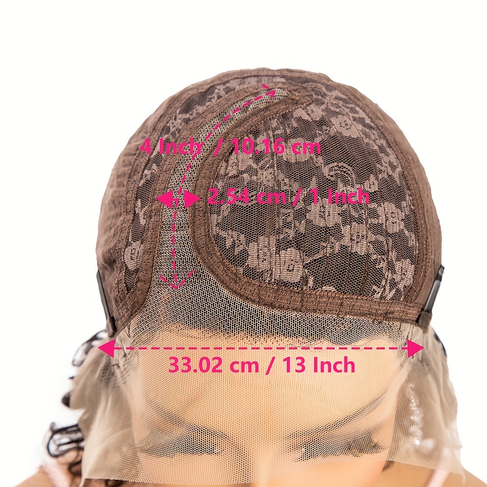 chic short curly side part lace front wig brazilian human hair water wave style for women 200 density 13x4 t part details 4