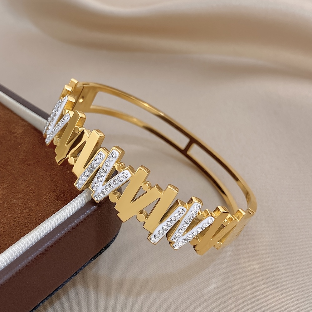 Men's & Women's Gold Plated Artistic Cuff Bracelets with Zirconia