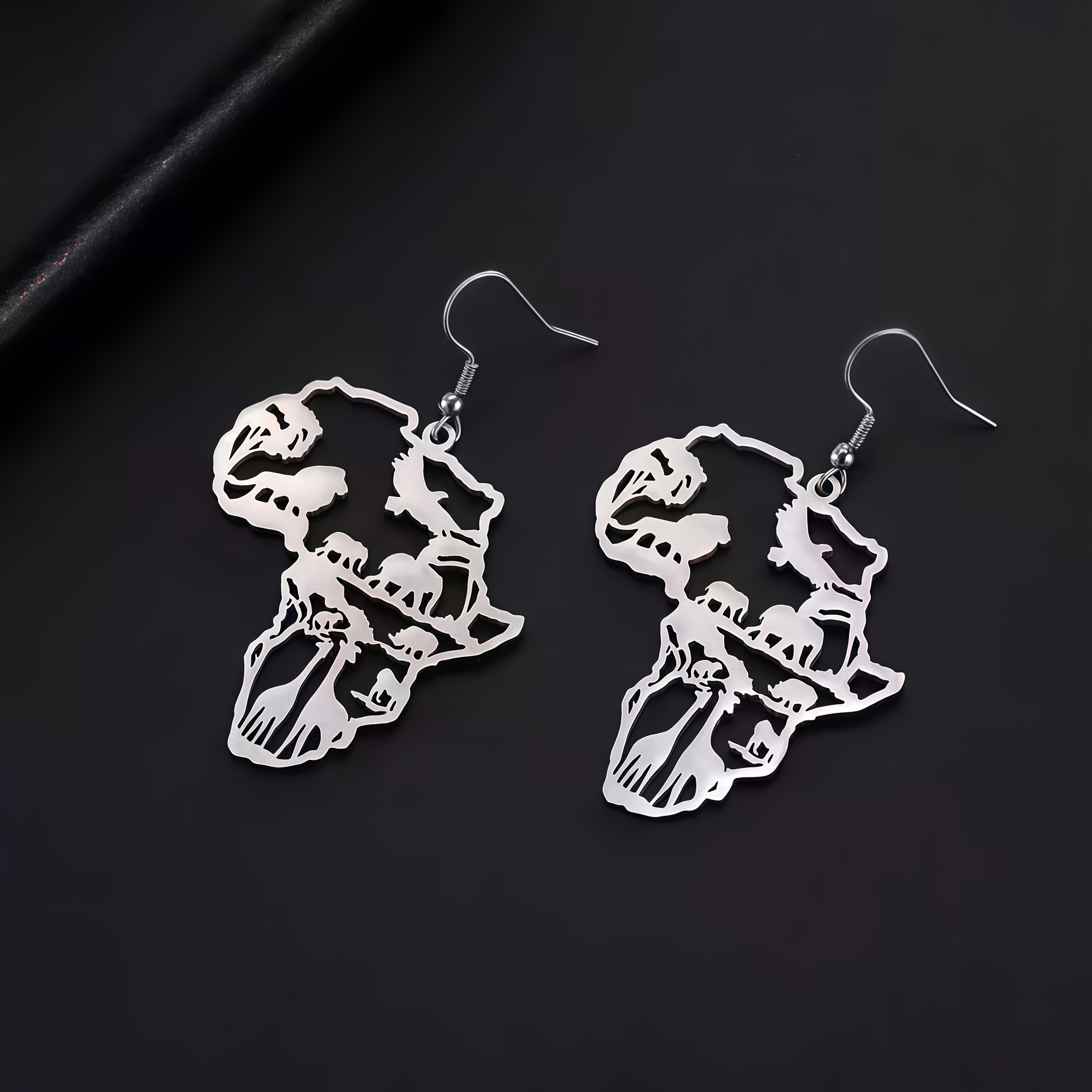 Women's Unique African Map-Inspired Earrings, Daily Wear