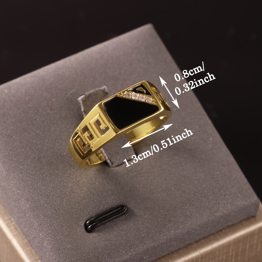 Image of [5a Quality] Men's Retro Drip Glue Inlaid Ring With Decoration - Unique And Fashionable Jewelry, Suitable As A Holiday Gift For Male And Female , Suitable For Party Attendances And Daily Wearing