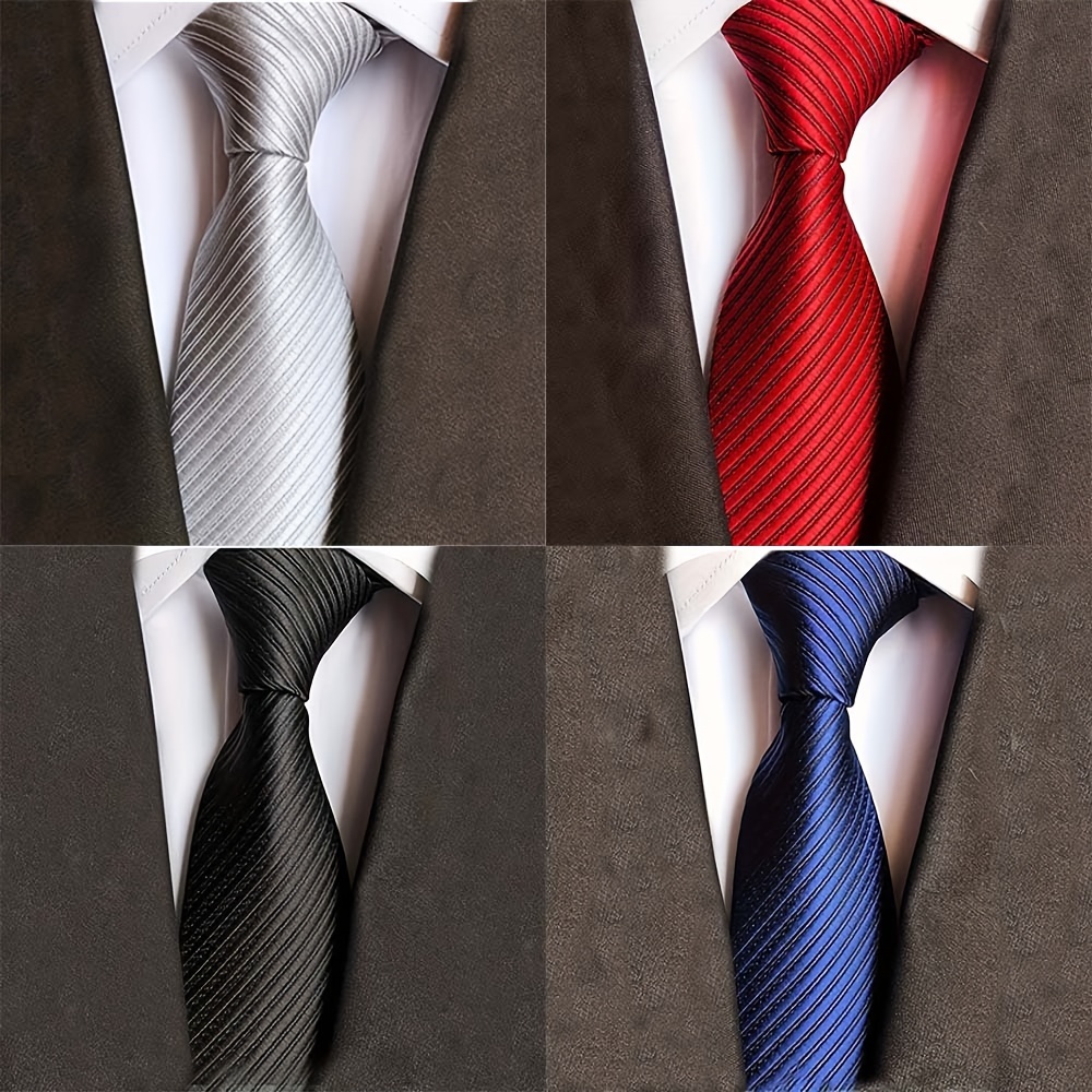 

Weishang Lot 4 Pcs Classic Men's Skinny Width 2.35" Slim Necktie Solid Color Tie, Father's Day Gift