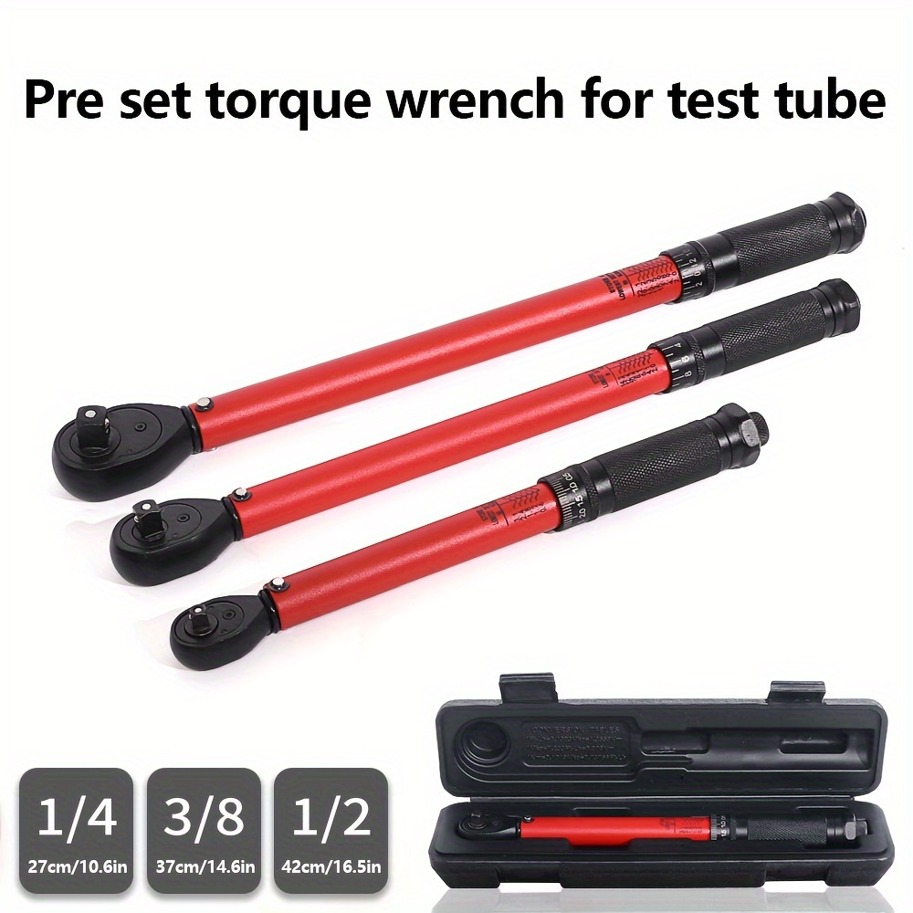 

1pc/3pcs Torque Wrench, 3/8 Torque 10-140ft Lb, 1/2 Torque 23-230ft Lb, 1/4 Torque 3-33ft Lb, , Kg Adjustable Torque , Adjustable 72-tooth Torque Wrench For Bicycle, Motorcycle, Car Maintenance