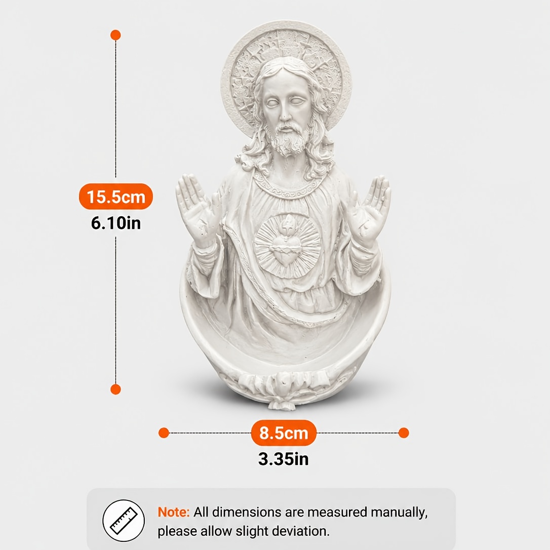 TEMU 1pc 1pcs 3d Heart Jesus Wall Hanging - Vertical Resin Religious Statue Suitable For Rooms, Home Altars, Weddings, Christmas/easter Decor,