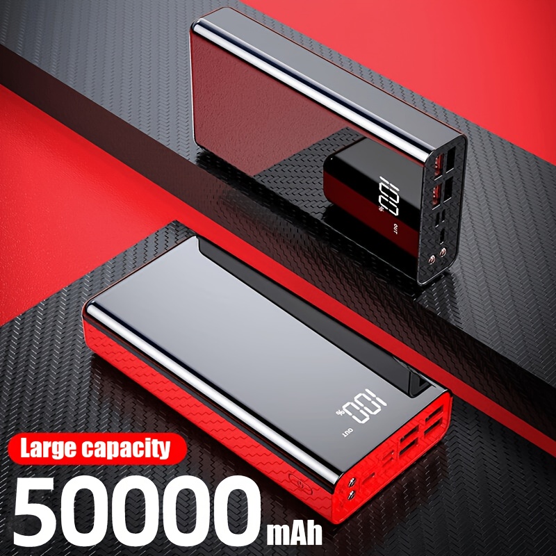 

50000mah Super Large Capacity Power Bank With Led Smart Display, Flashlight, Outdoor Emergency , Portable Power Bank, Fast Charging, Outdoor Camping Light, Holiday Gift