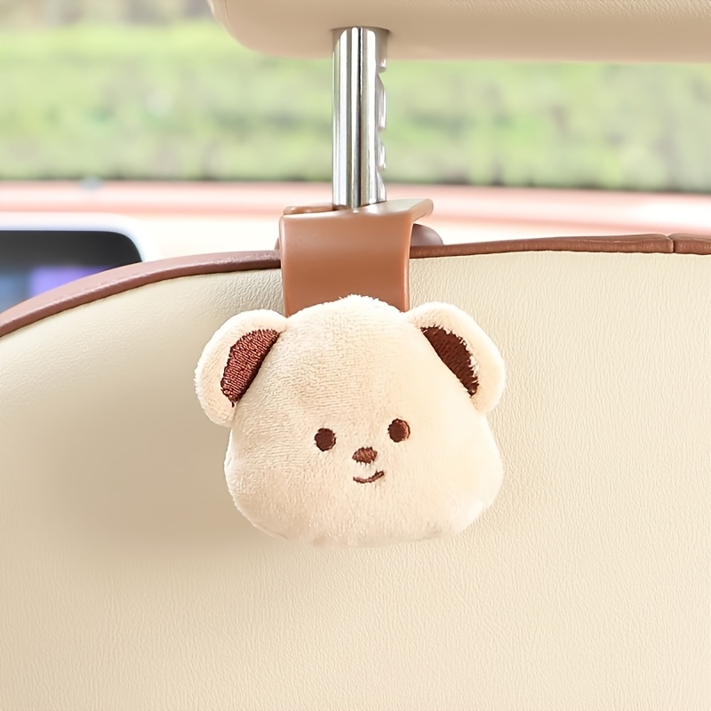 TEMU 1pc Adorable Bear-shaped Car Seat Hook - Multi-functional And Convenient, Suitable For Handbags, Umbrellas, Etc
