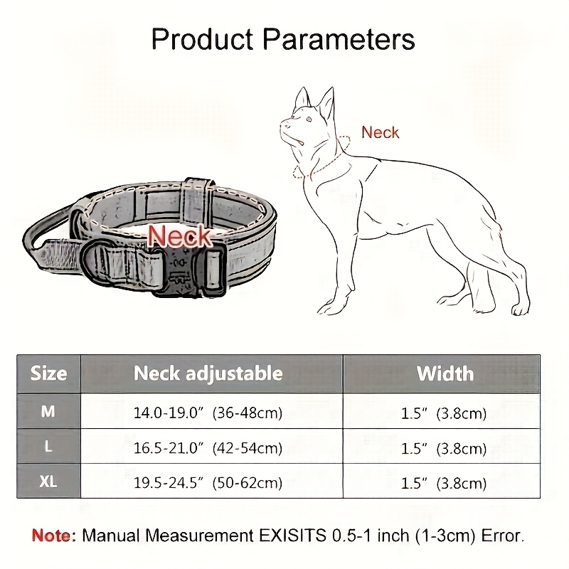 Tactical Style Dog Collar Set with Shock-Absorbing Leash