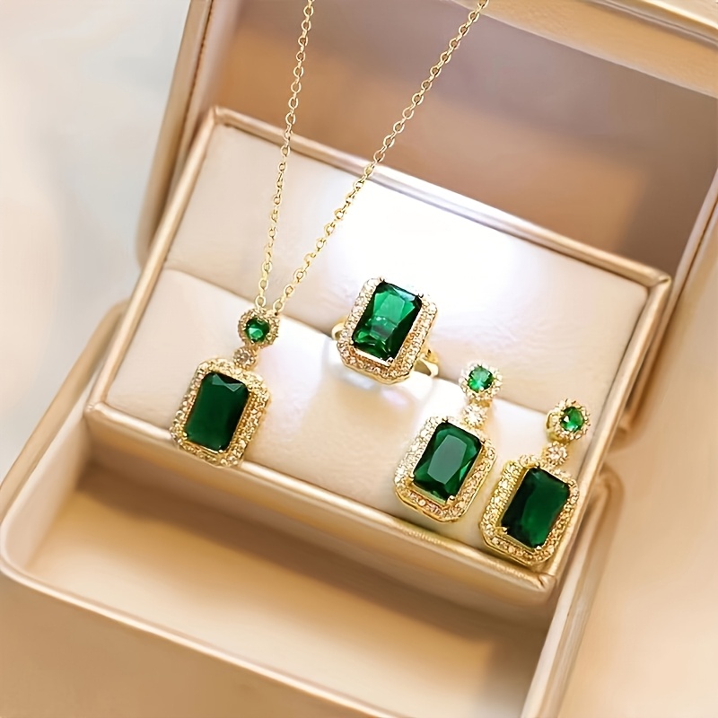 E-shop Luftiges Quadratisches Schmuckset für Frauen - Ideal für die Rückkehr zur /Partys/Jahrestage/Muttertag. Geschenk, das Sie ihr Geben Können,