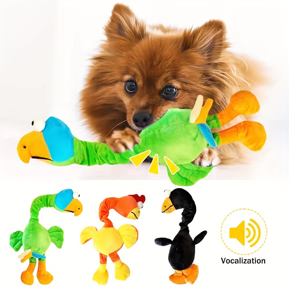 

1pc Pet Dog Squeak Toys, Plush Vocalization Chew Toy For Small Dogs, Interactive Boredom Relief Plaything With No Batteries Required - Assorted Animal Designs