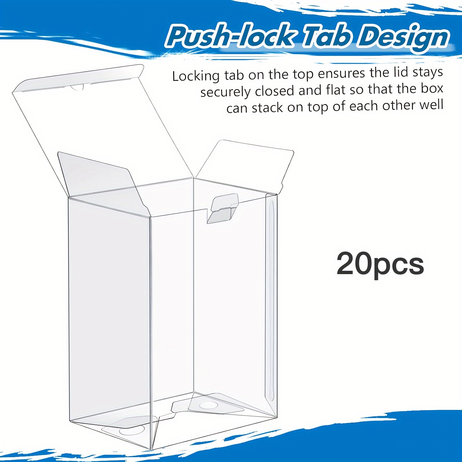 20/10-pack Clear Protector Cases For 4-inch Collectible Vinyl Figurines, Heavy-duty Display Boxes With Locking Tab