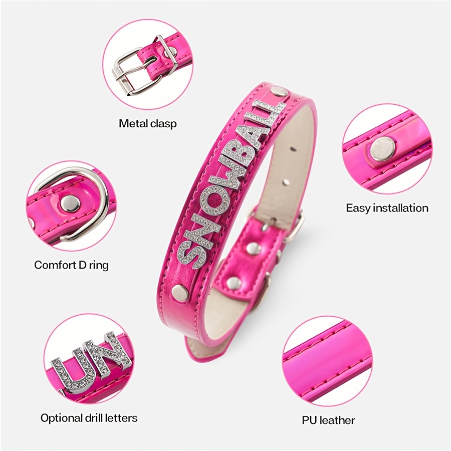 Personalized Customizable Rhinestone Collar for Pets, Name Display