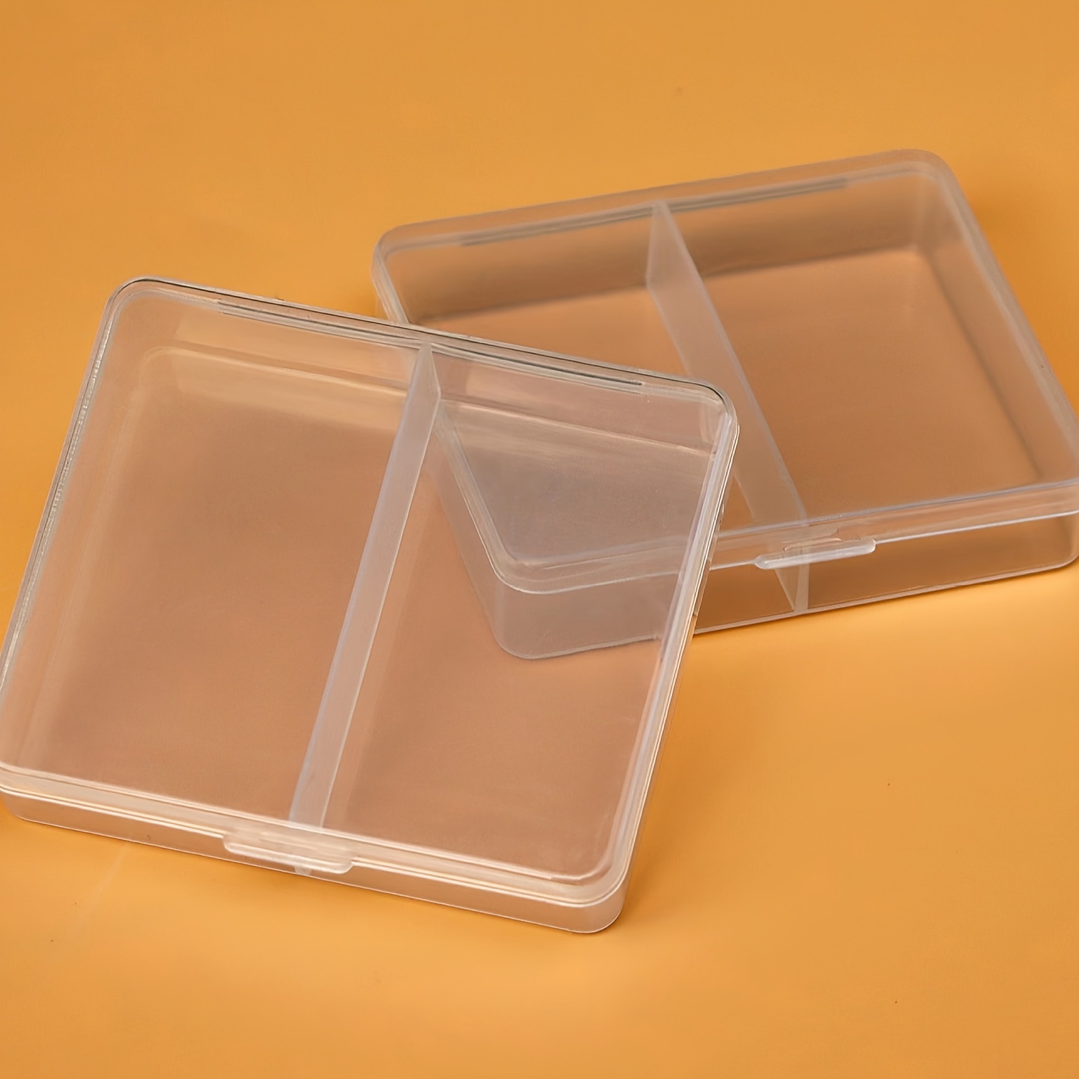 2pcs Transparent Plastic Box Fishing Tackle Packaging Box Stationery Pin  Jewelry Storage Screw Zero Accessories Sorting Box